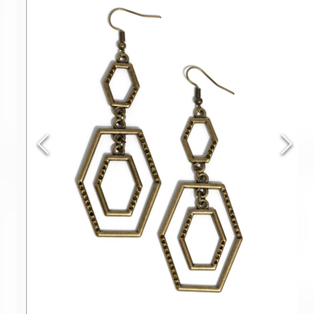 Geometric Maven Brass Earrings